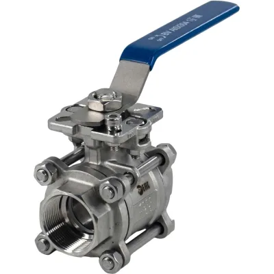 Кран шаровый муфтовый под привод NEWKEY нержавеющий (3PC), AISI304 DN40 (1_1/2"), (CF8), PN40 NK-BMTp40/4