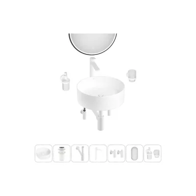 Акционный набор Wellsee 7 в 1  Belle Spa накладная раковина 38x38 см 20218410R