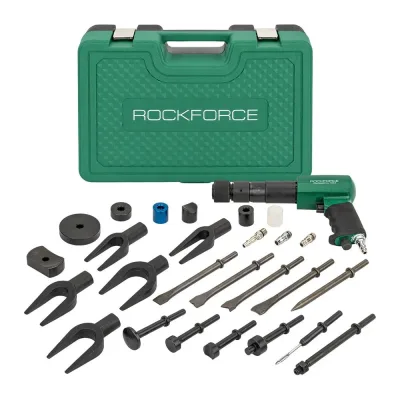 Зубило пневматическое Rockforce RT-3501K с комплектом насадок 25 предметов 1/4 RF-KT-6071D(67333)