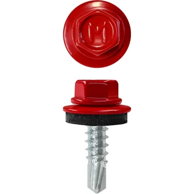 Кровельный саморез Daxmer 4,8x19 мм, RAL 3020, сверло №2, 250 шт. 00000326337
