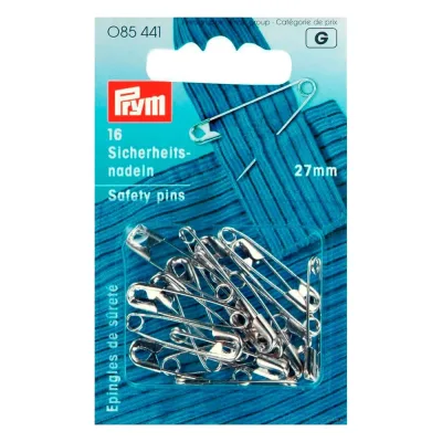 Английские булавки PRYM 16 шт 27 мм 085441 сталь под никель 561938