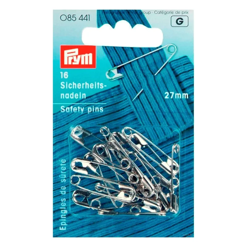 Английские булавки PRYM 16 шт 27 мм 085441 сталь под никель 561938