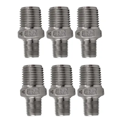 Ниппель резьбовой переходной нержавеющий NEWKEY AISI304 DN 8 х DN6 (1/4 х 1/8), (CF8), PN16, набор 6 шт NAB6-NK-NMH8х6/4
