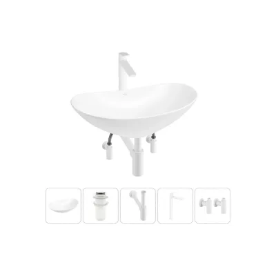 Набор 5 в 1 Wellsee Carefree Dove накладная раковина 60x36 см 20212296R