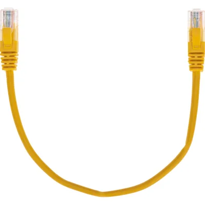 Патч-корд REXANT u/utp, cat 5e, rj45-rj45, 26awg, lszh, желтый, 0,3м 02-0105-03