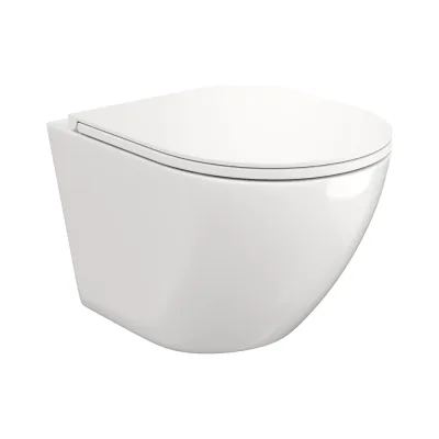 Подвесной унитаз Teymi Lina VORTEX безободковый, сиденье микролифт T40110 ЦБ-00267357