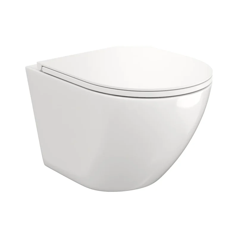 Подвесной унитаз Teymi Lina VORTEX безободковый, сиденье микролифт T40110 ЦБ-00267357