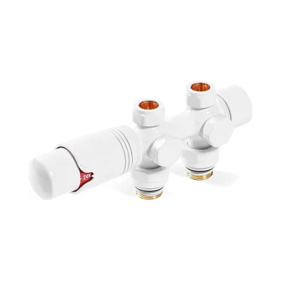 Узел нижнего подключения универсальный с термоголовкой ARBIOLA SMART DUO 1/2 M30x1,5 (белый) 304476
