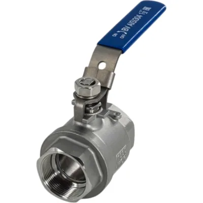 Кран шаровый муфтовый двусоставной NEWKEY (2PC) с фиксатором, нержавеющий, AISI304 DN40 (1_1/2"), (CF8),PN40 NK-BMLf40/4