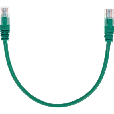 Патч-корд REXANT u/utp, cat 5e, rj45-rj45, 26awg, lszh, зеленый, 0,3м 02-0106-03