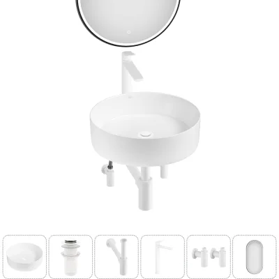 Акционный набор Wellsee 6 в Coax накладная раковина 30x30 см 20218194R