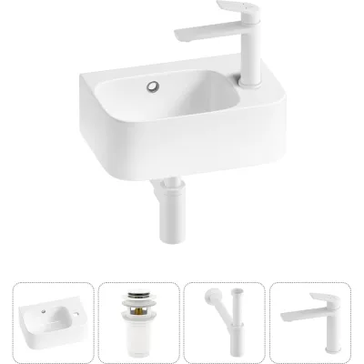 Комплект 4 в 1 Wellsee Bathroom Sink накладная/подвесная раковина 37x25 см состоит 20216564R