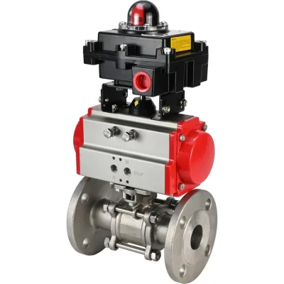 Шаровой кран DN.ru КШФПТ-ISO.316.180 Ду32 Ру40 с пневмоприводом, БКВ D160-19465