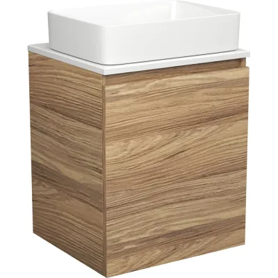 Тумба Bauedge Bau Dream Blackwood 50 с дверцей, раковина BAU Hotel SD3028