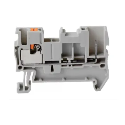 Клемма для подключения внешнего разъема UPUN UJ6-2.5V, 2 точки подключения в клемме, тип фиксации провода: push-in, номинальное сечение: 2,5 мм кв., 24A, 800V, цвет: серый, 10 шт. erp859389-1