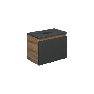Тумба с раковиной Bauedge Bauedge (тумба подвесная Bau Dream Blackwood 50, графит + раковина накладная квадратная BAU Hotel mini Размер 24x24) BD1936