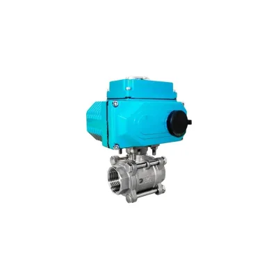 Кран шаровой муфтовый NEWKEY (2PC), AISI304 DN15 (1/2), с электроприводом AC 24V (C-03) NK-BMp15/4*PEAL30