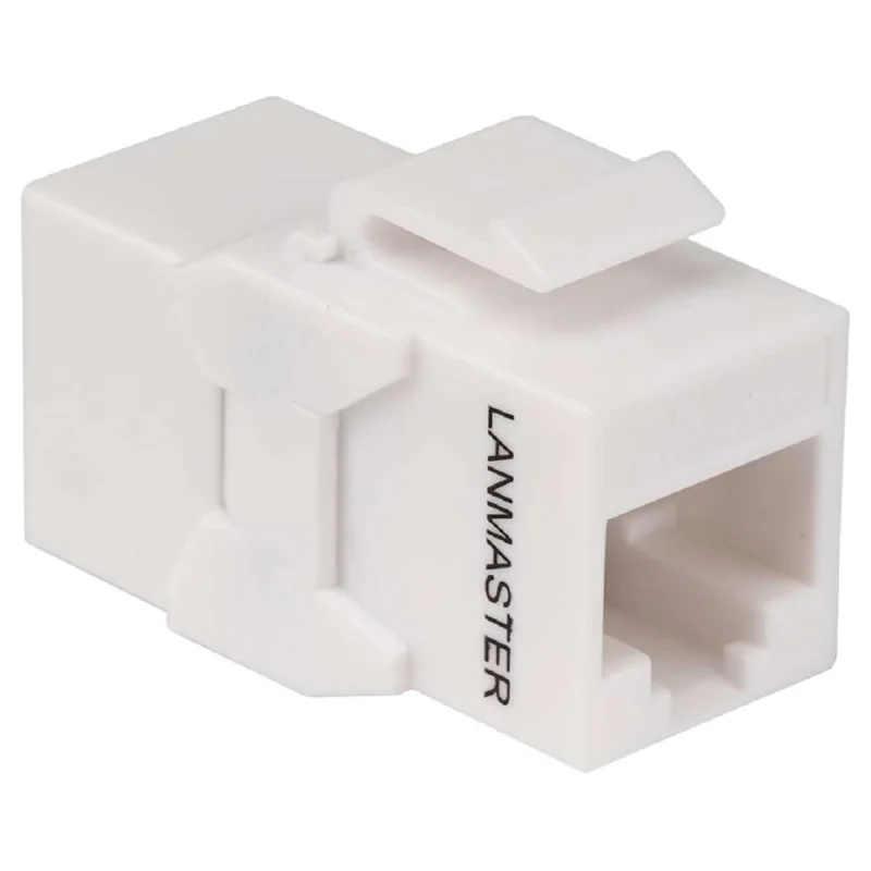 Повторитель портов RJ45 неэкранированный LANMASTER кат.6A, формата Keystone, белый LAN-KCP45U6A-WH