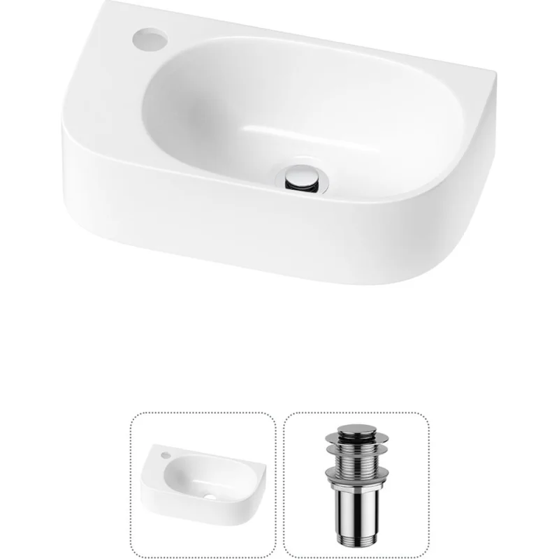 Комплект Wellsee 2 в 1 Lavinia Boho Bathroom Sink накладная/подвесная раковина 40x22 см 20216329R