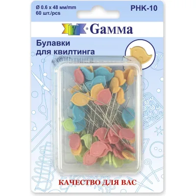 Булавки для квилтинга Gamma сталь 60 шт 48 мм PHK-10 602856