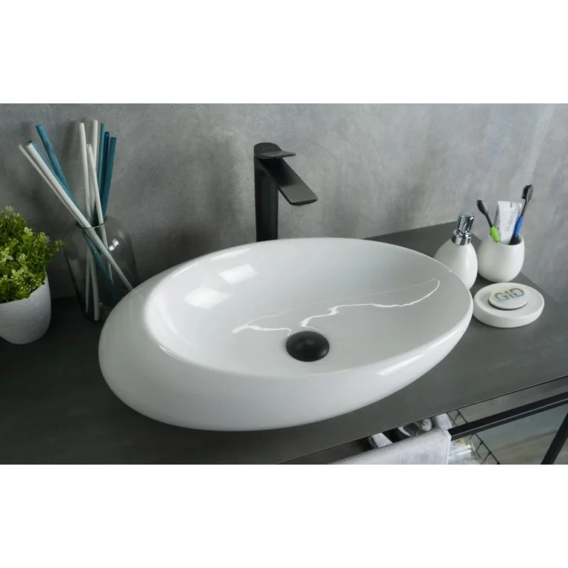 Раковина накладная Gid N9050 белая 59x37x14 51167