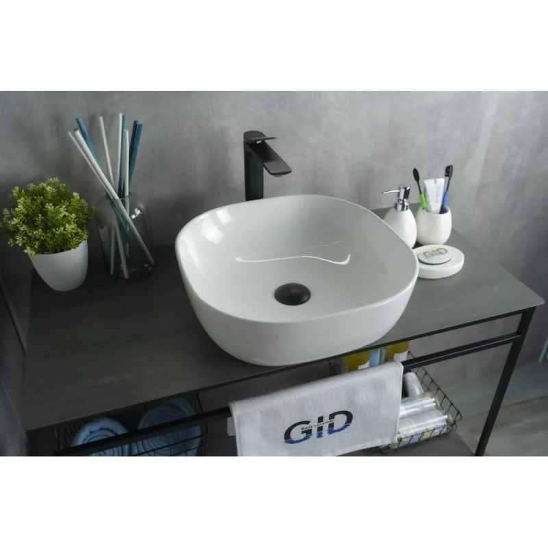 Раковина Gid D1301 накладная, белая, 42.5x42.5x14.5 51180