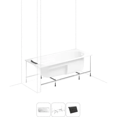 Акриловая ванна 160х75 Lavinia Boho Bristol в наборе 3 в 1 S1-3502006P