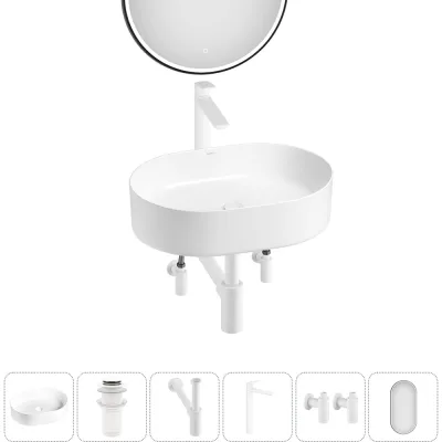 Набор Wellsee 6 в 1 Belle Spa накладная раковина 50x37 см 20218414R