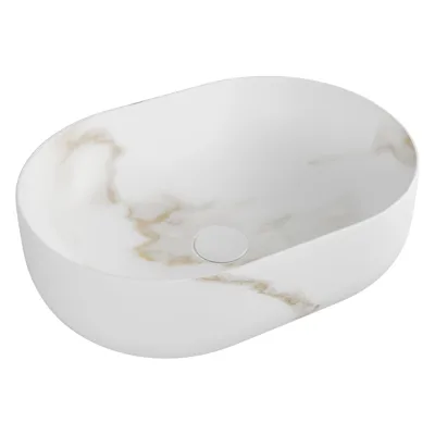 Раковина для ванной накладная Teymi Solli 48 artceramic цвет мрамор белый матовый T50386 ЦБ-00272528