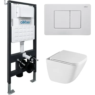 ΠΠΎΠΌΠΏΠ»Π΅ΠΊΡ ABBER ΠΏΠΎΠ΄Π²Π΅ΡΠ½ΠΎΠΉ ΡΠ½ΠΈΡΠ°Π· Rechteck AC1220TC Π±Π΅Π»ΡΠΉ, Ρ Π·Π°ΠΊΡΡΡΡΠΌ Π΄Π½ΠΎΠΌ Ρ ΠΈΠ½ΡΡΠ°Π»Π»ΡΡΠΈΠ΅ΠΉ AC0105 ΠΈ ΠΊΠ½ΠΎΠΏΠΊΠΎΠΉ AC0120MW Π±Π΅Π»Π°Ρ ΠΌΠ°ΡΠΎΠ²Π°Ρ AC1220TC-AC0105-AC0120MW