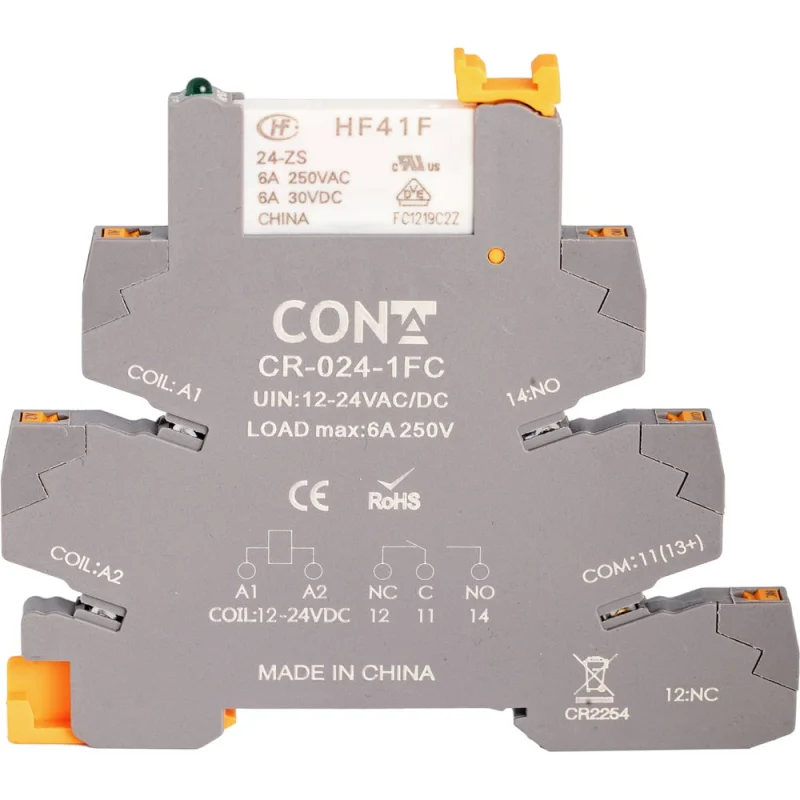 Одноконтактный релейный модуль CONTA CR-024-1FC-10, 6,2 М0М, 24VDC (упак 10 шт) 00-00013116