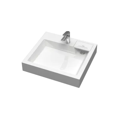 Раковина AQUADREAM Энигма V62D1 белая, в комплекте с кронштейнами и сифоном VKA062D001