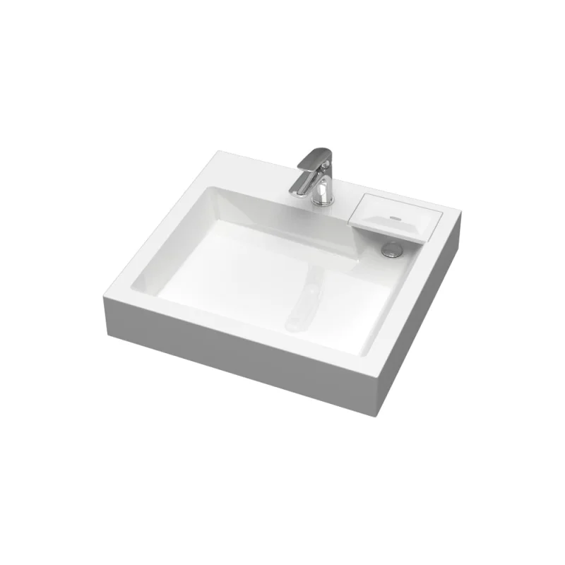 Раковина AQUADREAM Энигма V62D1 белая, в комплекте с кронштейнами и сифоном VKA062D001