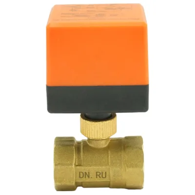 Кран DN.ru латунный RP.BRASS.120.MM.025 Ду25 Ру16 муфтовый электропривод 220В D160-00120