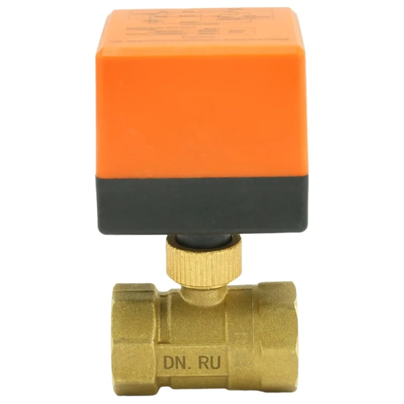 Кран DN.ru латунный RP.BRASS.120.MM.025 Ду25 Ру16 муфтовый электропривод 220В D160-00120