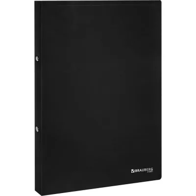 Папка на 2 кольцах BRAUBERG А4 UNIVERSAL, 25 мм, черная, до 170 листов, 0,5 мм 273031