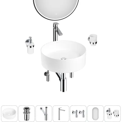 Набор Wellsee 7 в 1 Belle Spa накладная раковина 38x38 см 20218407R