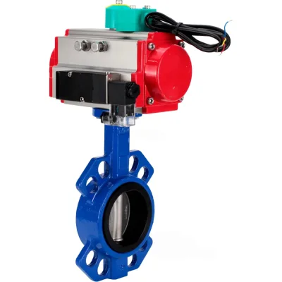Затвор дисковый DN.ru GGG50-316L-EPDM Ду125 Ру16, пневмопривод DA-083, пневмораспределитель 24VDC, магнитный переключатель МППП-200 D050-85995