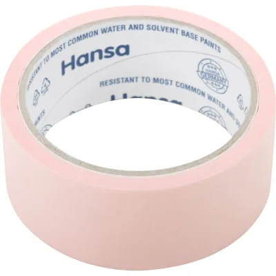 Малярная лента HANSA из японской бумаги Washi для деликатных поверхностей, розовая, 38 мм 25 м 702538