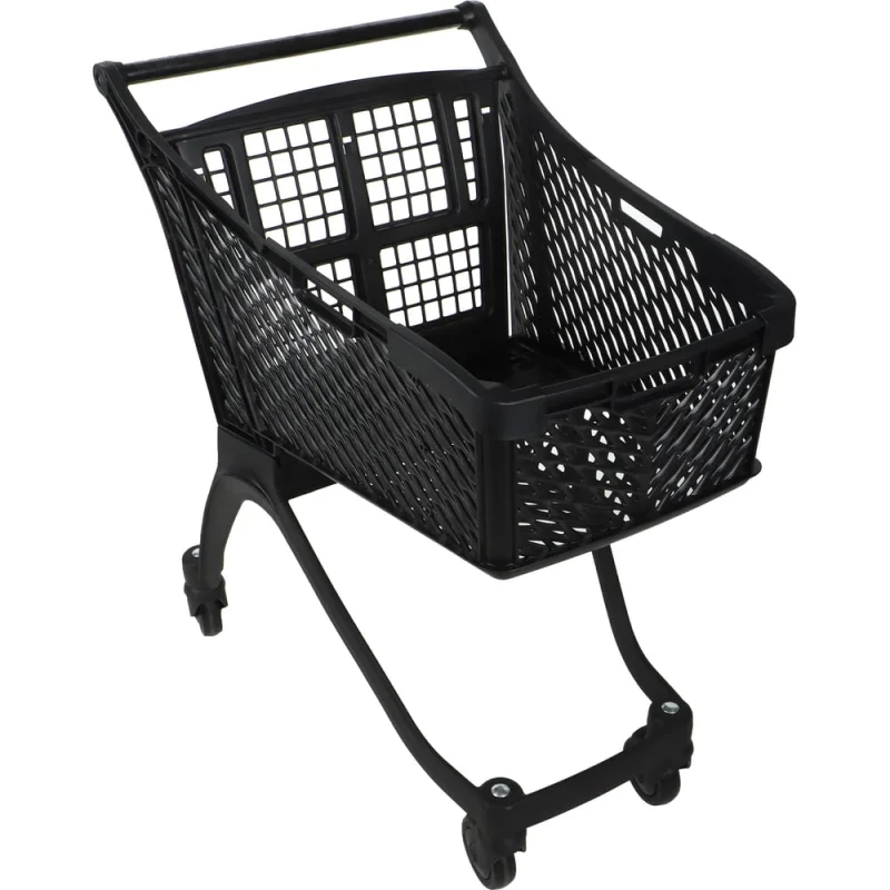 Тележка покупательская пластик reklime ТСЧ 100л, цвет черный, без детского сиденья, без разделителя, ручка черная БП-00005131