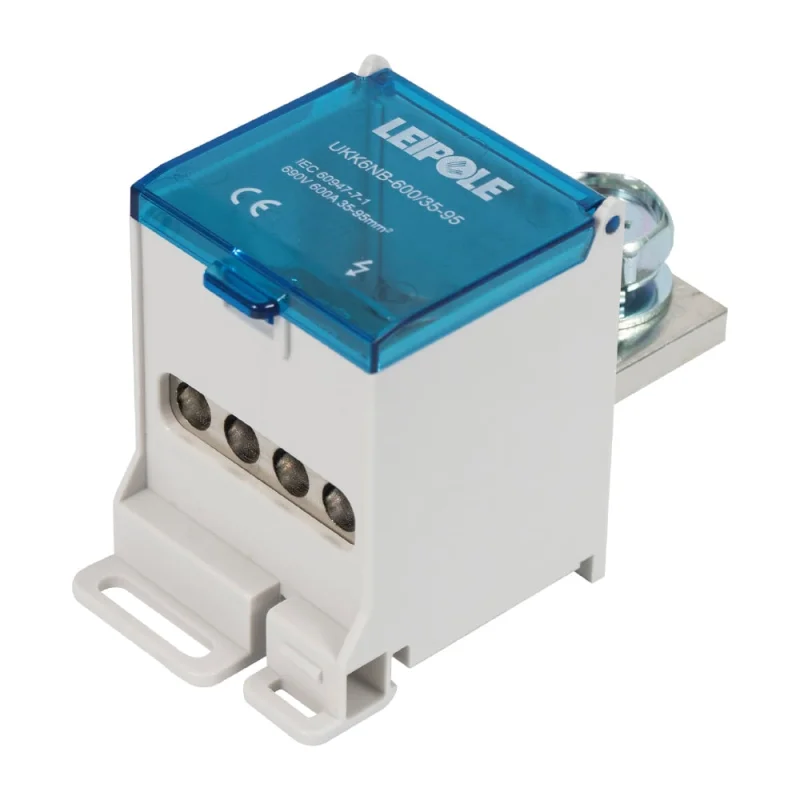 Распределительный блок (коробка) Leipole 600А, 690В, на DIN-рейку UKK6NB-600/35-95/4x16 5012.116