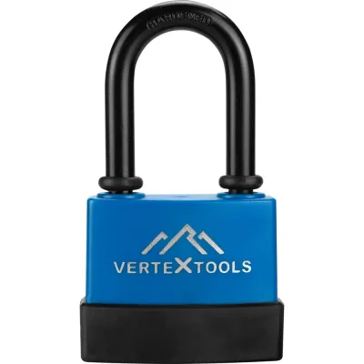Замок навесной всепогодный vertextools 70мм, удлиненная дужка 7024-70