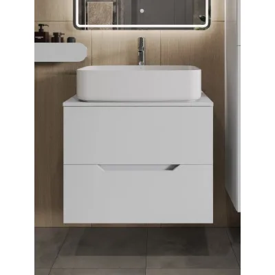 Тумба с раковиной подвесная 70 см, белый ORANGE Лайн Li-70TuwMDF+B07-600W