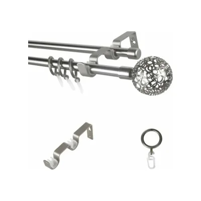 Металлический карниз LM DECOR лайт ажур диаметр 16/16 мм, 3 м, сатин SC09512131300SN
