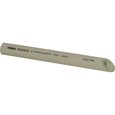Труба TEBO PPR 25x3,5мм SDR7, 4 армированная стекловолокном, 4м, серый 031010503