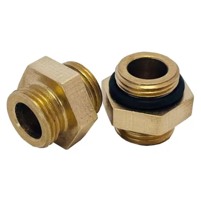 Ниппель под евроконус АПОГЕЙ латунный G1/2''НР-G1/2'ЕК с резиновым кольцом (2 шт.) 311004