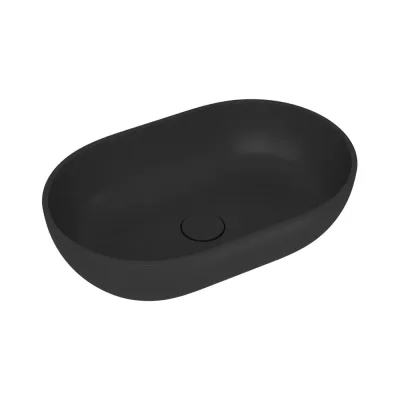 Раковина накладная на столешницу кварцевая Bauedge BAU Nimb X Luxe 55, черный металлик MRY0056