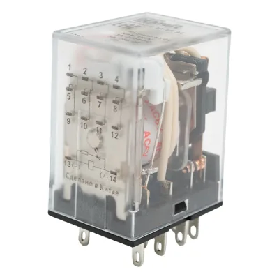 Промежуточное реле Dekraft ПР-102, 4 конт., LED, 3 А, 6 В, тип АC 23816DEK