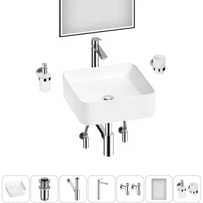 Набор Wellsee 7 в 1 Mint накладная раковина 38x38 см 20218883R
