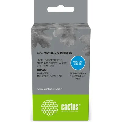 Ленточный картридж CACTUS CS-M210-750595BK M210-750-595-BK для Brady M210/M211/M210-LAB 1990035